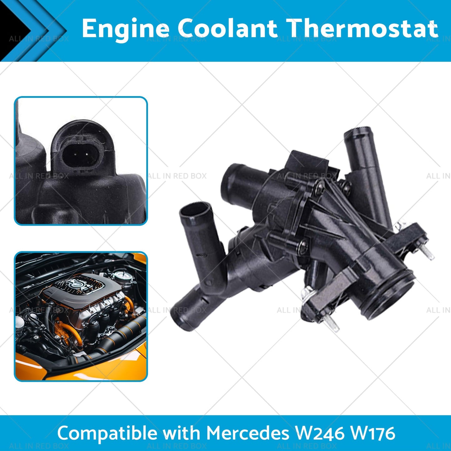 Engine Coolant Thermostat Suitable for Mercedes W246 W176 C117 X117 X156-2