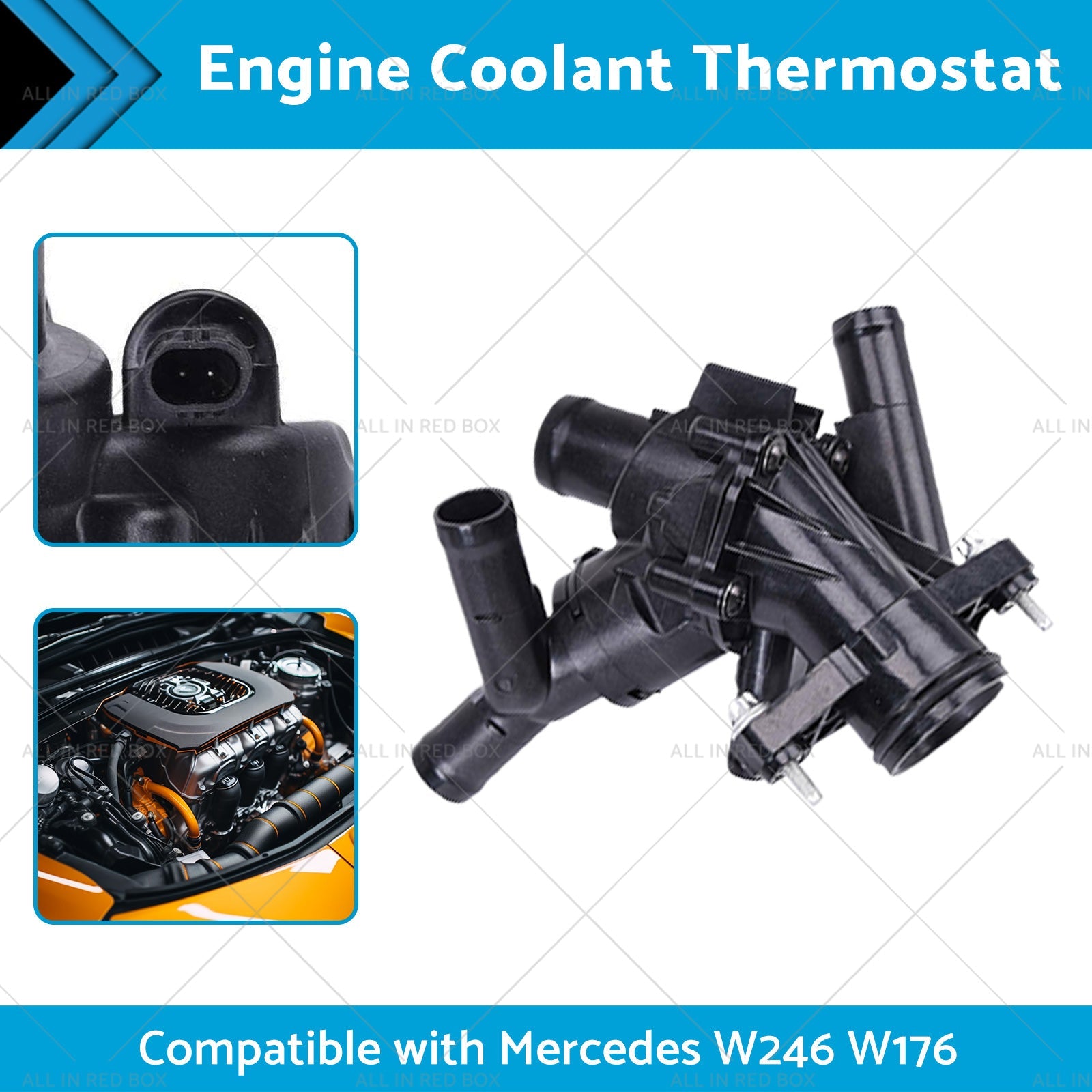 Engine Coolant Thermostat Suitable for Mercedes W246 W176 C117 X117 X156-2