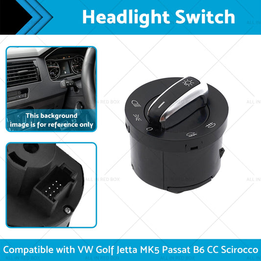 Headlight Switch Suitable for VW Golf Jetta MK5 Passat B6 CC Scirocco 5ND941431A-1
