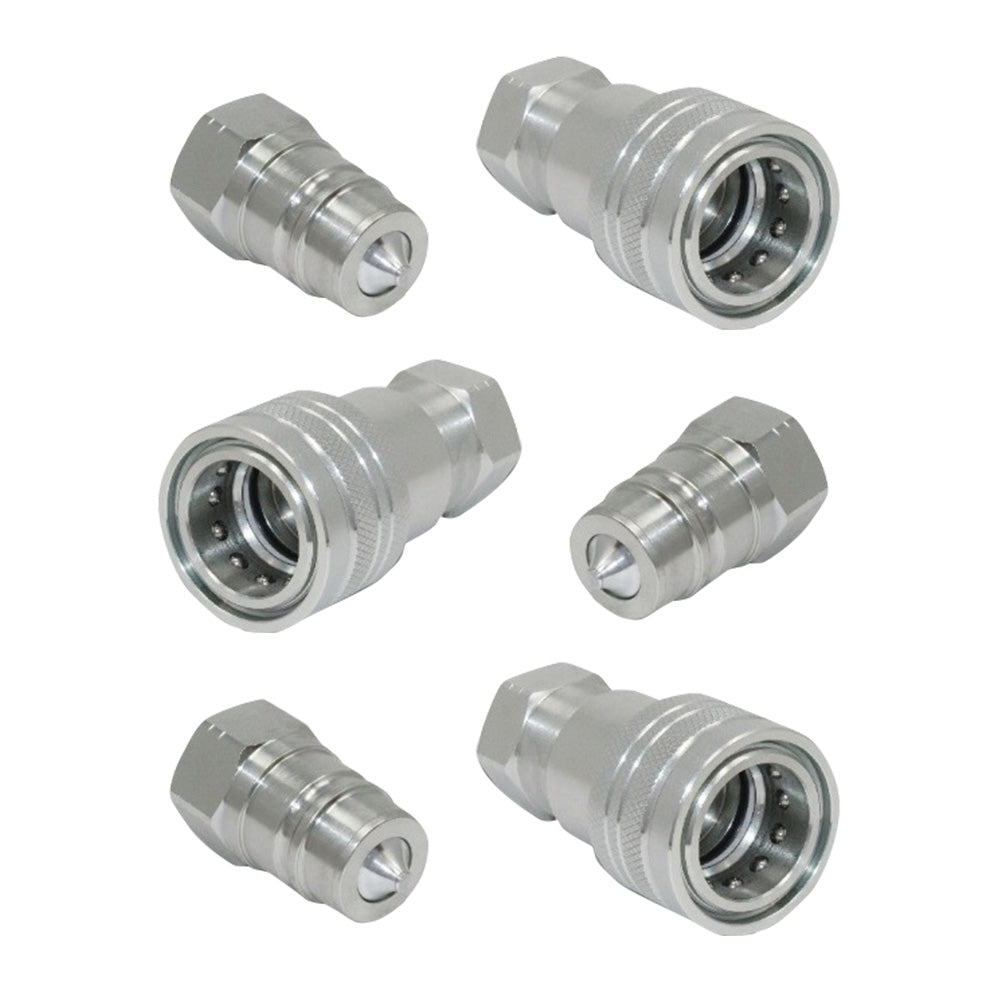3 Sets 1 or 2 Inch BSP Hydraulic ISO Poppet Quick Release Couplings Suitable For Tractor-0