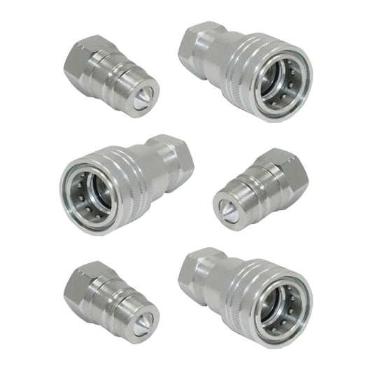 3 Sets 1 or 2 Inch BSP Hydraulic ISO Poppet Quick Release Couplings Suitable For Tractor-0