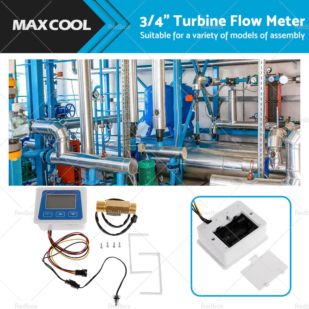 Digital LED Turbine Gauge Kerosene Fuel Water Flow Meter Sensor Meter 3 or 4 inch-0