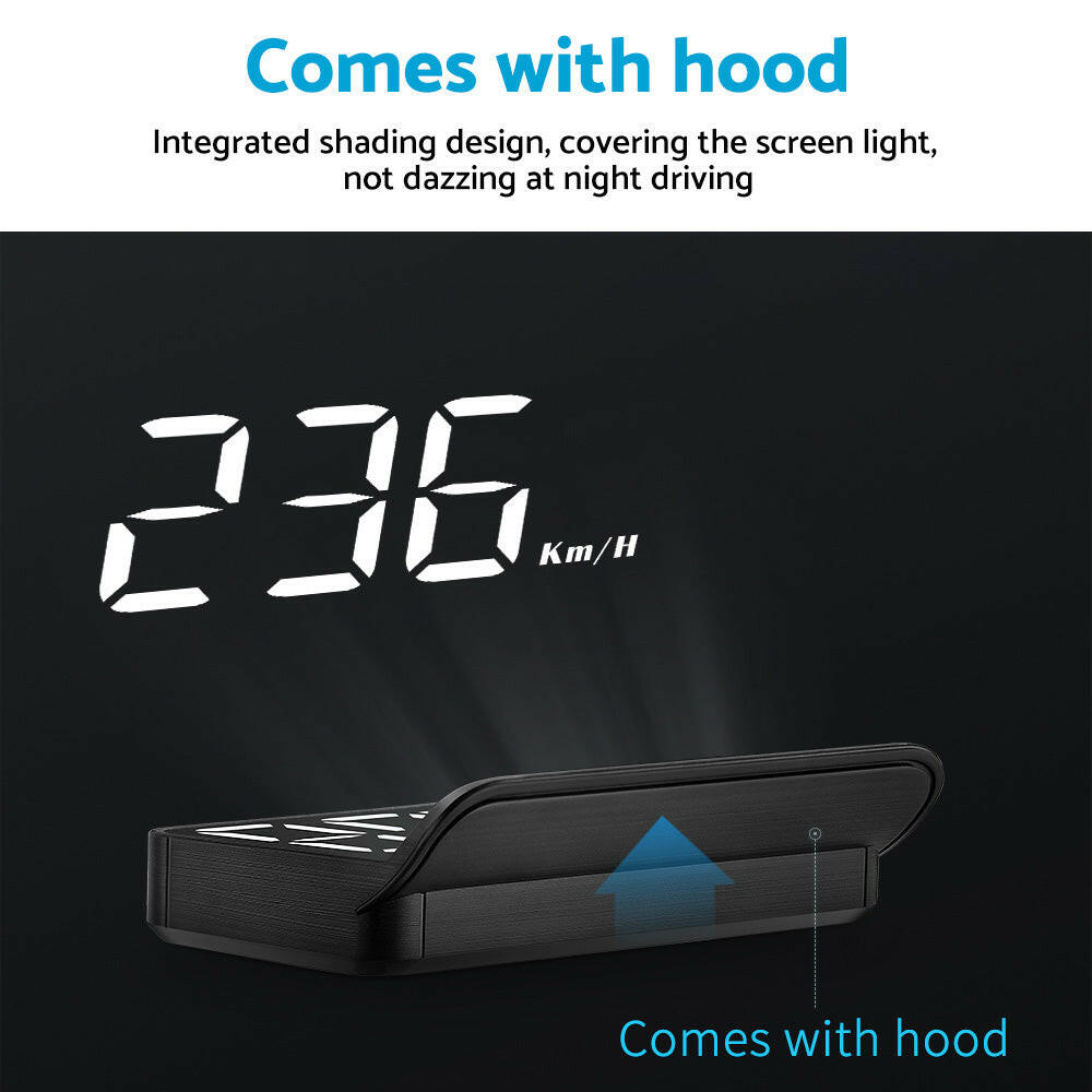 Universal Car Head Up Display GPS Speedometer Digital Speed Warning OBD2-2