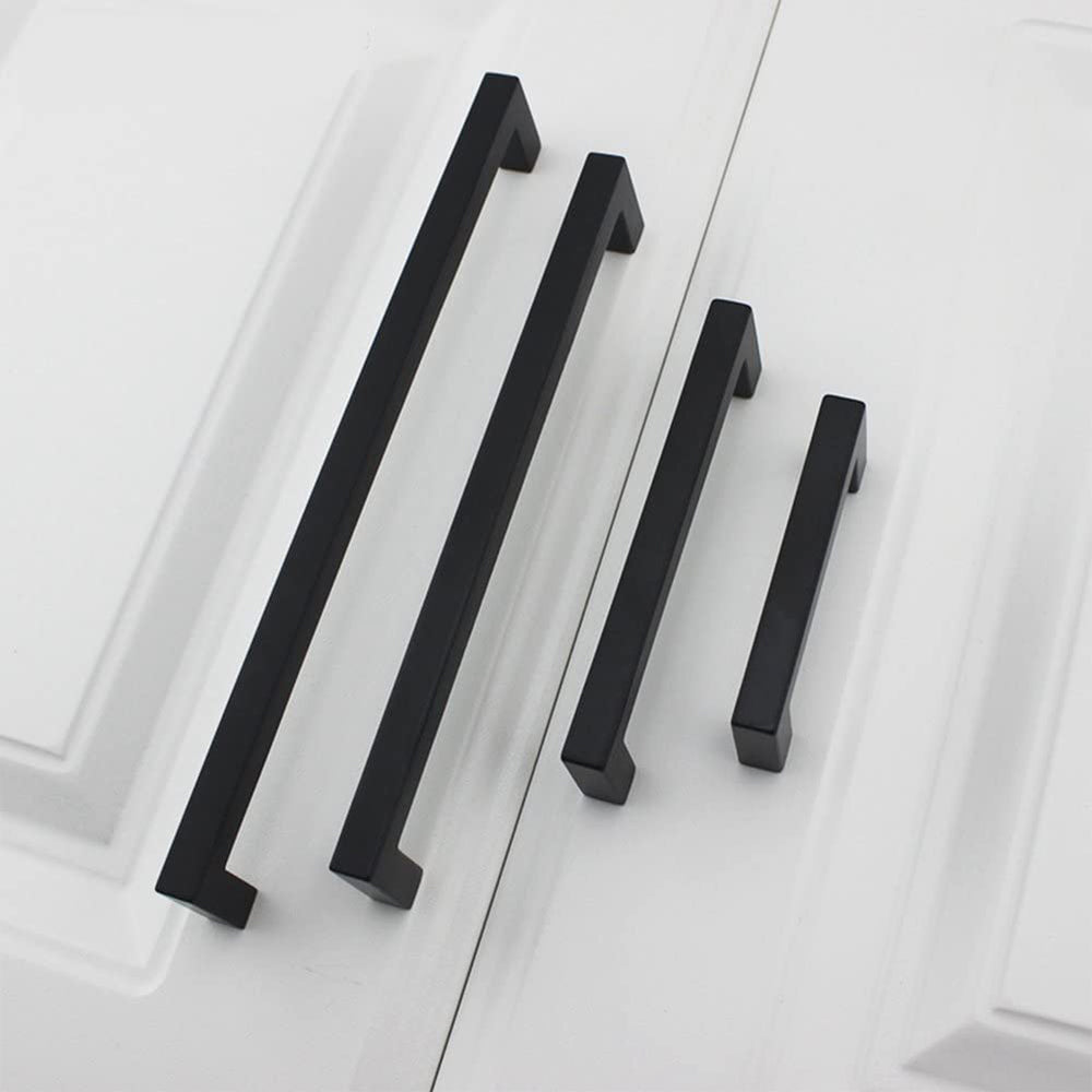 Square Kitchen Cabinet Handles Pulls Stainless Steel Door Knobs Drawer Handles-4