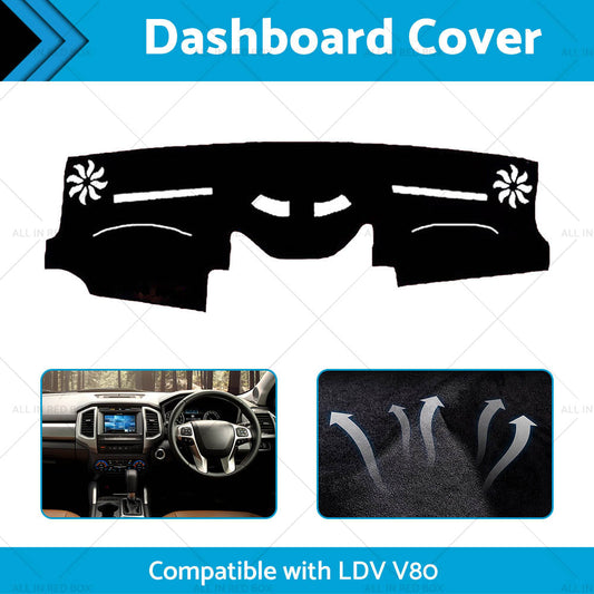 Non-Slip Dash Mat Suitable for  LDV V80 2013-2023 Dashboard Cover Black AU-1