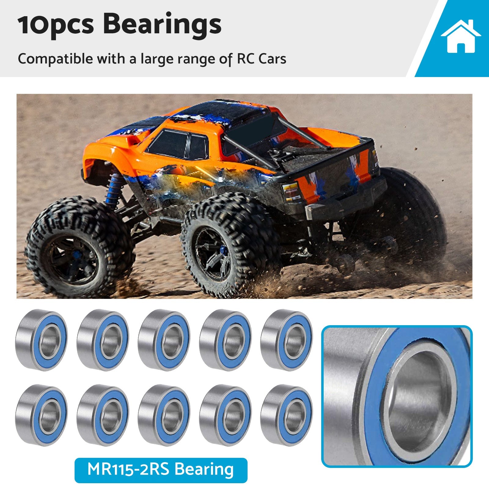 5x11x4mm Bearings For RC Tamiya 1150 HPI MR115-2RS Savage Traxxas Axial Losi-4