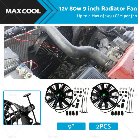 2PCS 9inch 12V 80w Electric Radiator FanMounting Kits fits for Holden Commodore-0