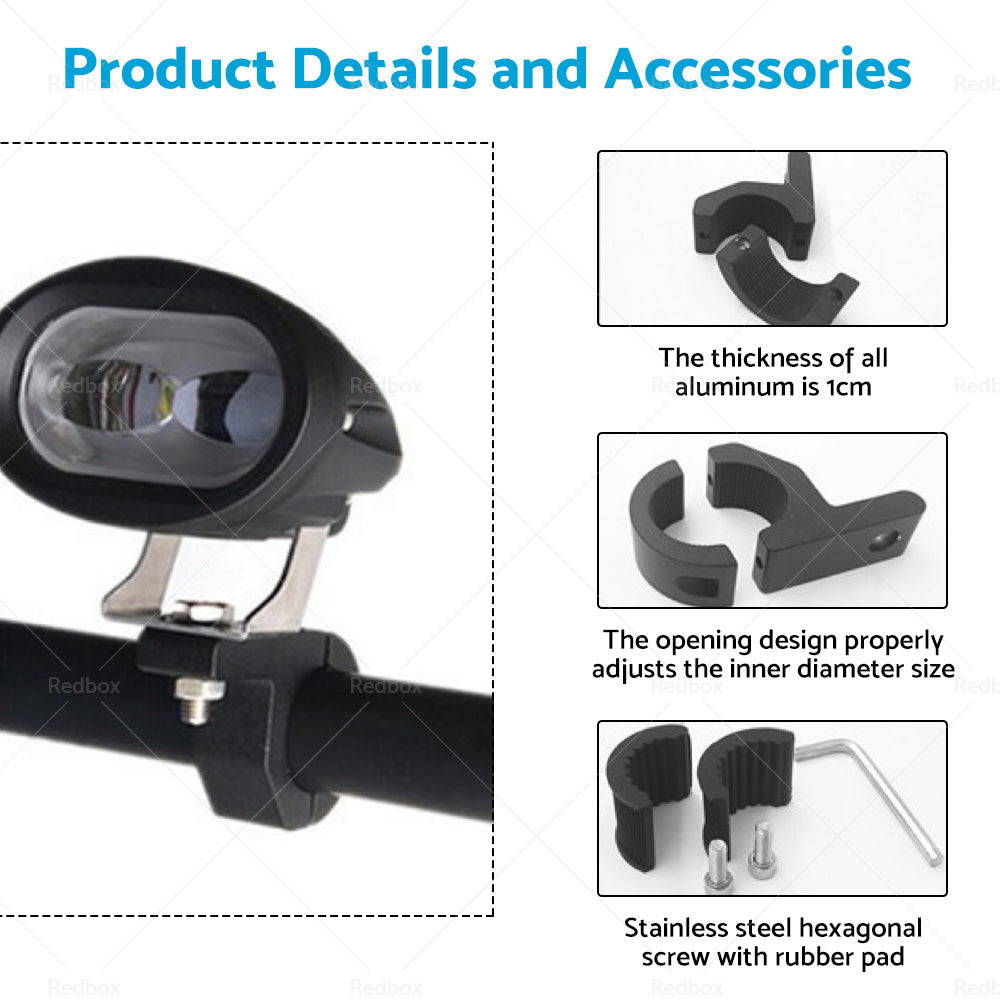 4x19-32mm 1. 2inch Bullbar Pipe Mount Bracket Clamps LED Work Light Bar3 set Insert-2
