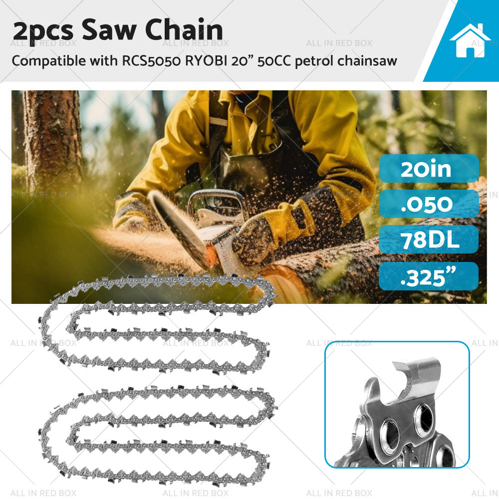 Chainsaw Chain 325 050 78DL Suitable for RCS5050 RYOBI 20inch 50CC Petrol Chainsaw-0