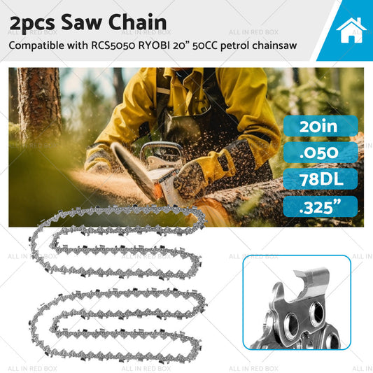 Chainsaw Chain 325 050 78DL Suitable for RCS5050 RYOBI 20inch 50CC Petrol Chainsaw-0