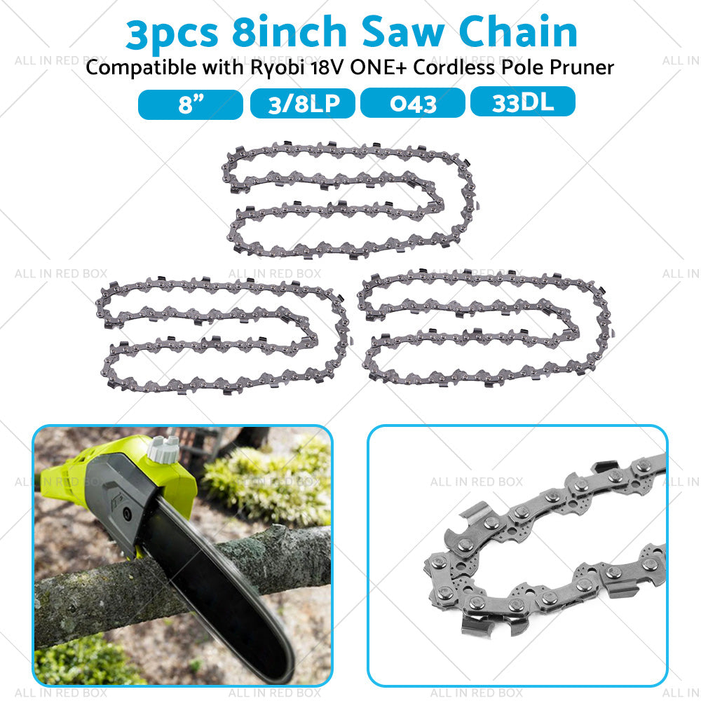3PCS 3 8LP. 043 33DL Chainsaw Chain Suitable For Ryobi ONE Cordless Pole Pruner-3