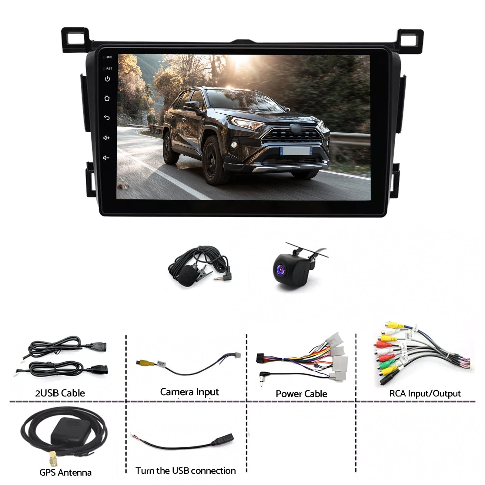 CarPlay Stereo Head Unit Suitable For Toyota RAV4 13-18 Android 13.0 GPS 4+64GB-4