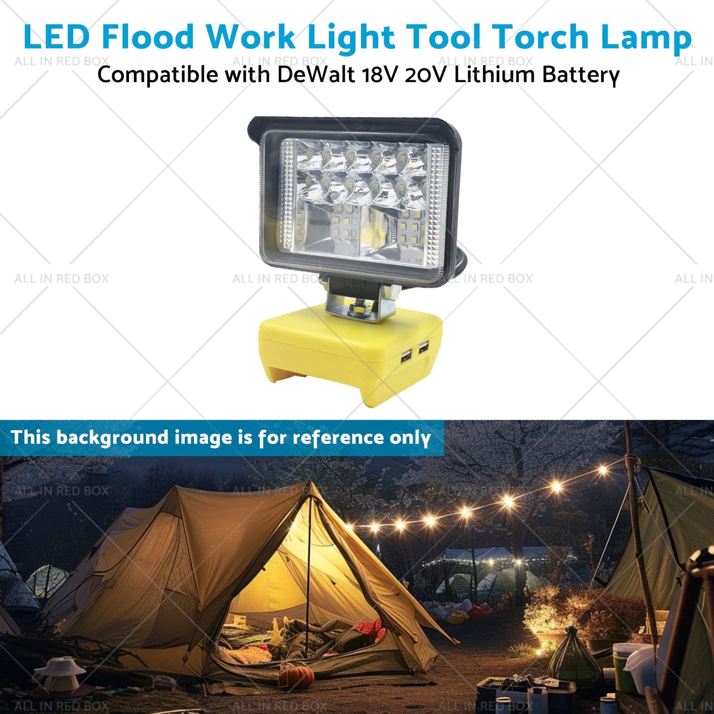 Torch Lamp LED Flood Work Light Tool Suitable for DeWalt 18V 20V Lithium Battery-3