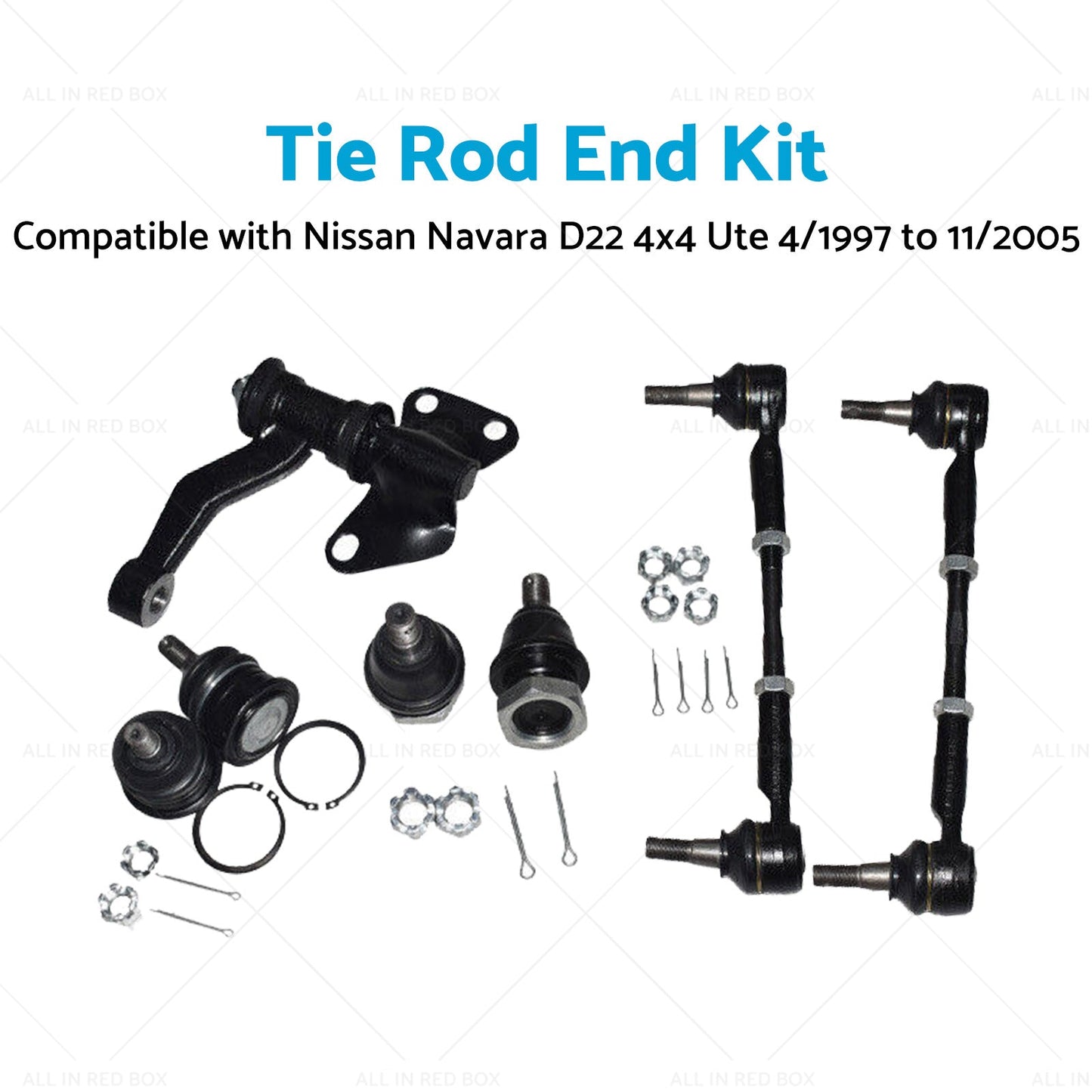 Tie Rod End Kit Suitable For Navara D22 4x4 Ute 4/97 to 11/05 Inner & Outer L+R-5