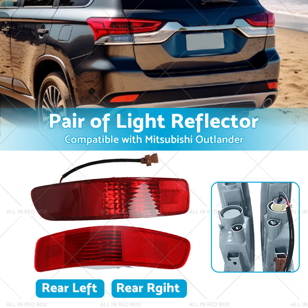 2pc Rear Bumper Bar Light Reflector Suitable for Mitsubishi Outlander 06-12 LR-2