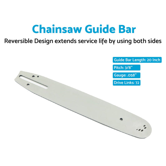 20'' Chainsaw Guide Bar 3/8 .058 72DL Suitable For Poulan/Poulan Pro Shindaiwa-1