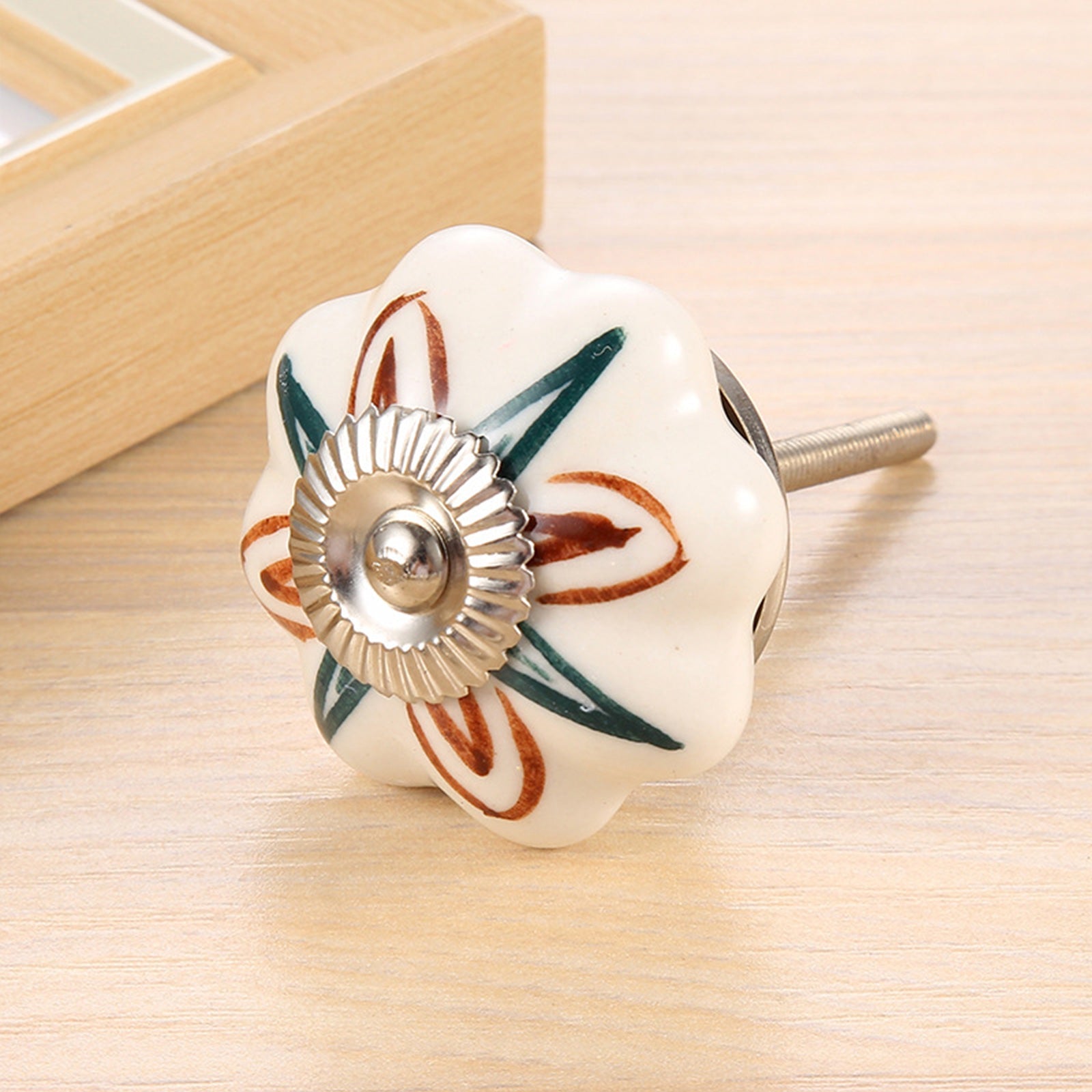 6 Pcs Cupboard Door Knobs Handles Drawer Pull Vintage Ceramic Knob Shabby Chic-4