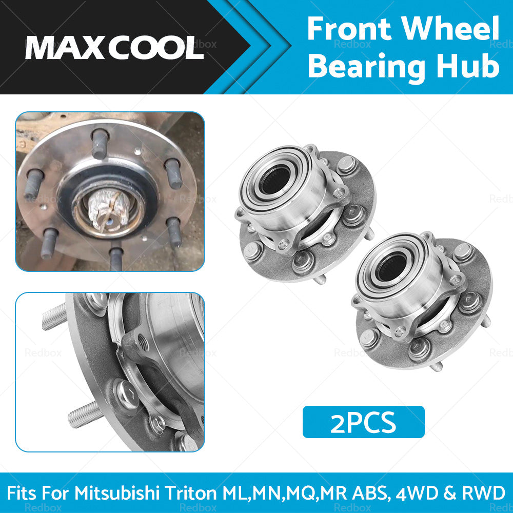 2 x Front Wheel Bearing Hub Fits For Mitsubishi Triton ML,MN,MQ,MR ABS, 2006-on-1