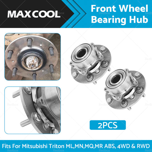 2 x Front Wheel Bearing Hub Fits For Mitsubishi Triton ML,MN,MQ,MR ABS, 2006-on-1
