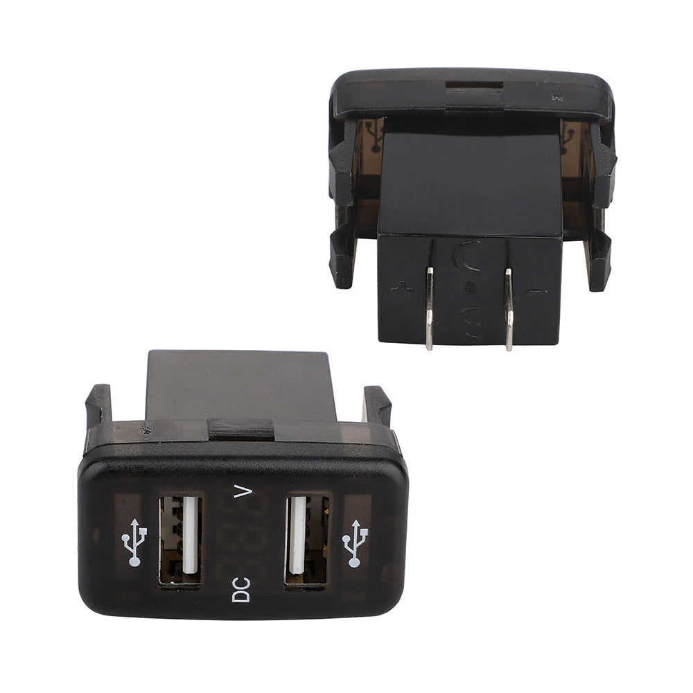 Dual USB Car Charger Socket 4.2A With Voltmeter Display Adapter Suitable For Toyota-2