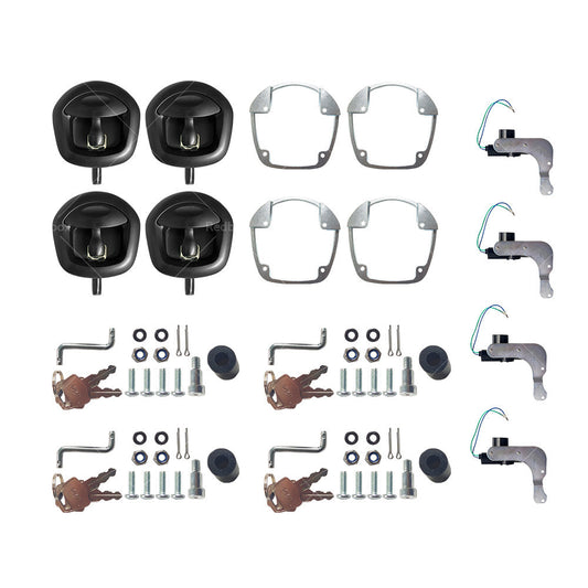 4x Power Operated Whale Tail T Handle Folding Lock Trailer Canopy Black DC 12V-1