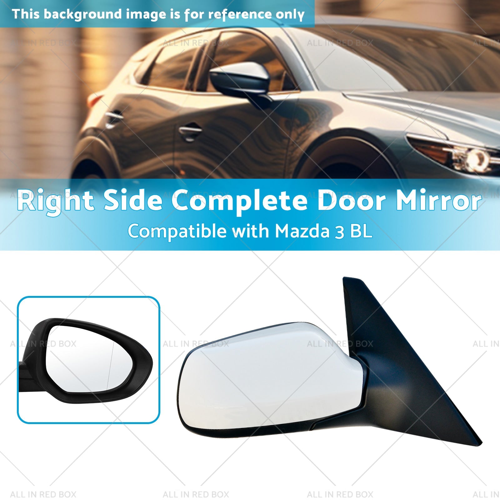 Right Door Mirror Suitable for Mazda 3 BL 2009-2013 NO Indicator White-2