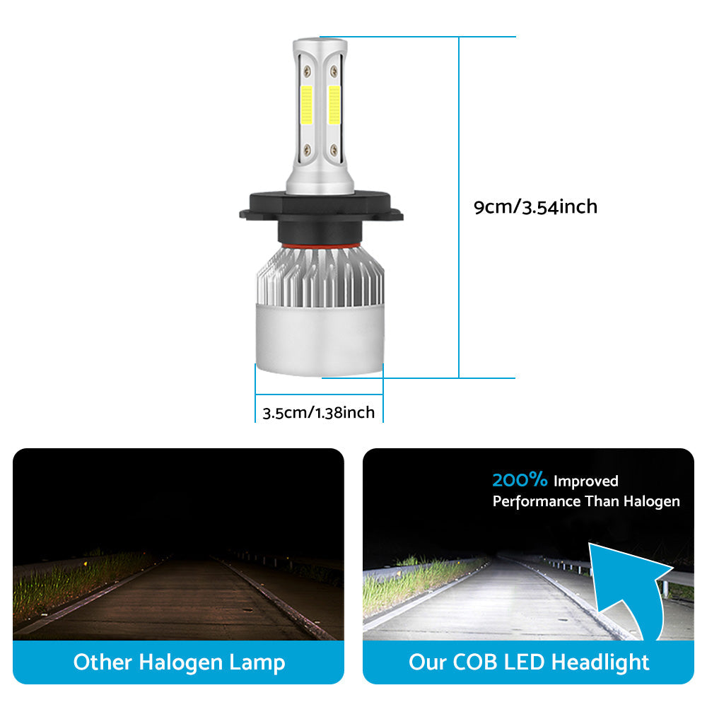 HB2 9003 H4 LED Headlight Globe Kit 2x Suitable For Hi/Low Beam 9000LM Brighter White-0
