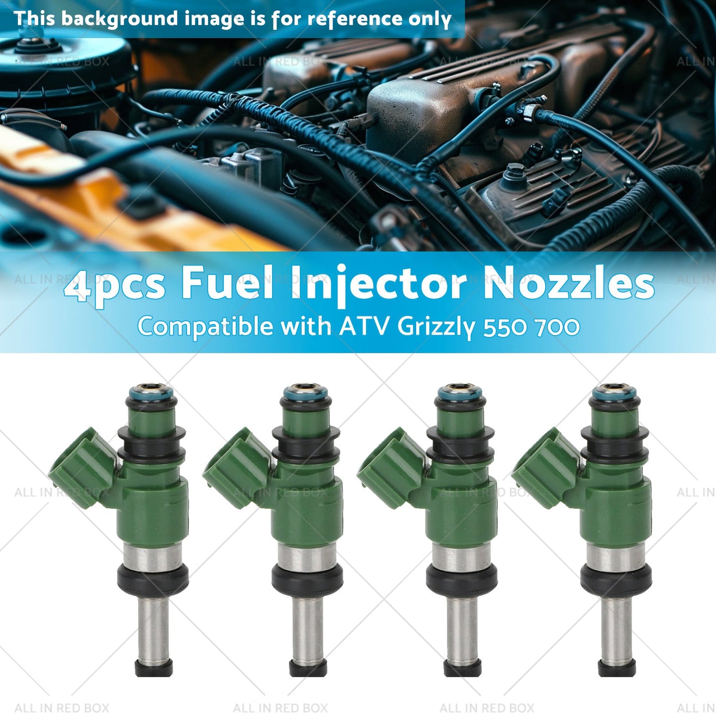 3B4-13761-00-00 4pcs Fuel Injector Nozzles Suitablefor ATV Grizzly 550 700 07-17-2