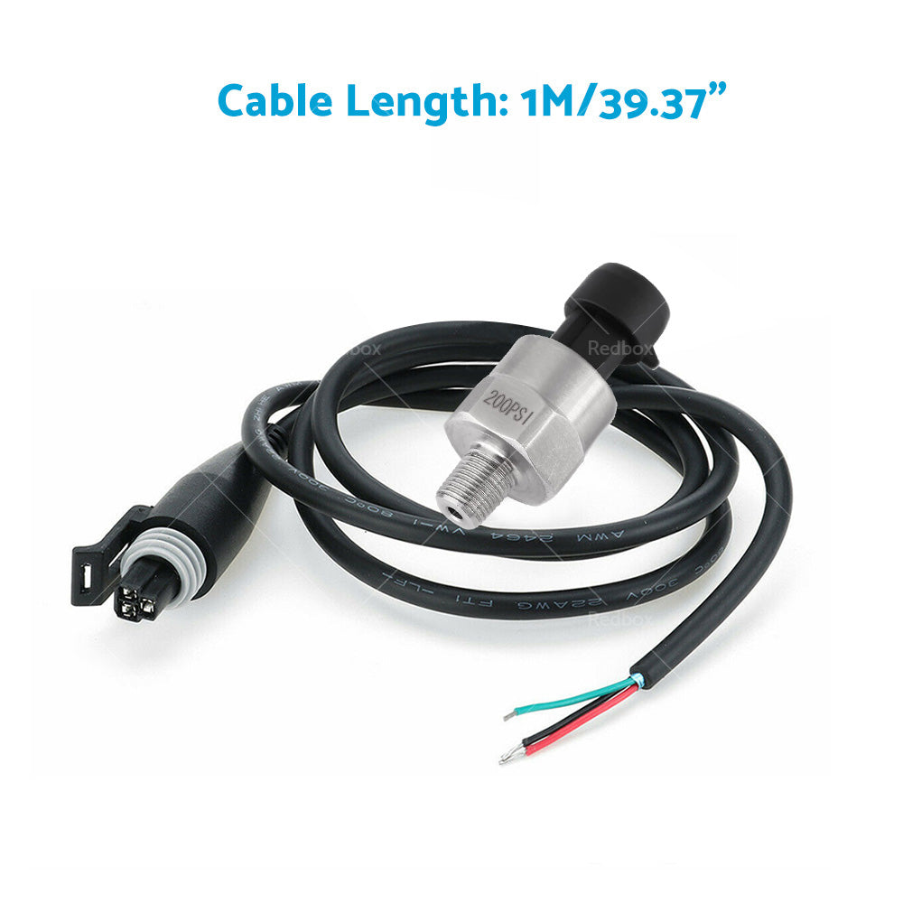 200PSI 5V Pressure Transducer Sender Sensor Stainless Steel for Air Oil Fuel AU-1