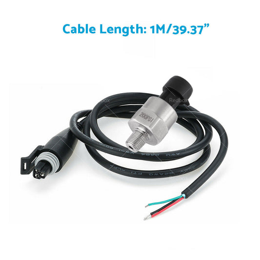 200PSI 5V Pressure Transducer Sender Sensor Stainless Steel for Air Oil Fuel AU-1