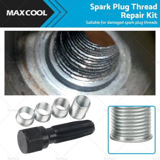 4 Inserts Helicoil Thread Reamer Tap Repair  and  14MM Spark Plug Repair Kit-0