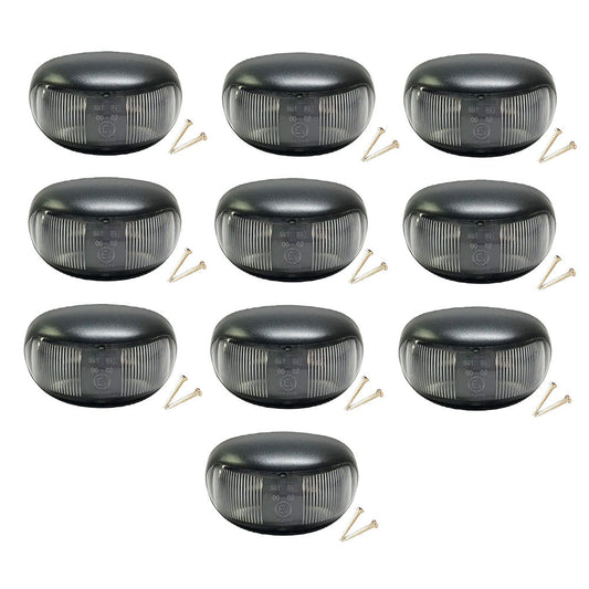 10pcs 2 LED Clearance Lights Side Marker Lamp Red Amber Trailer Truck 12V 24V-0