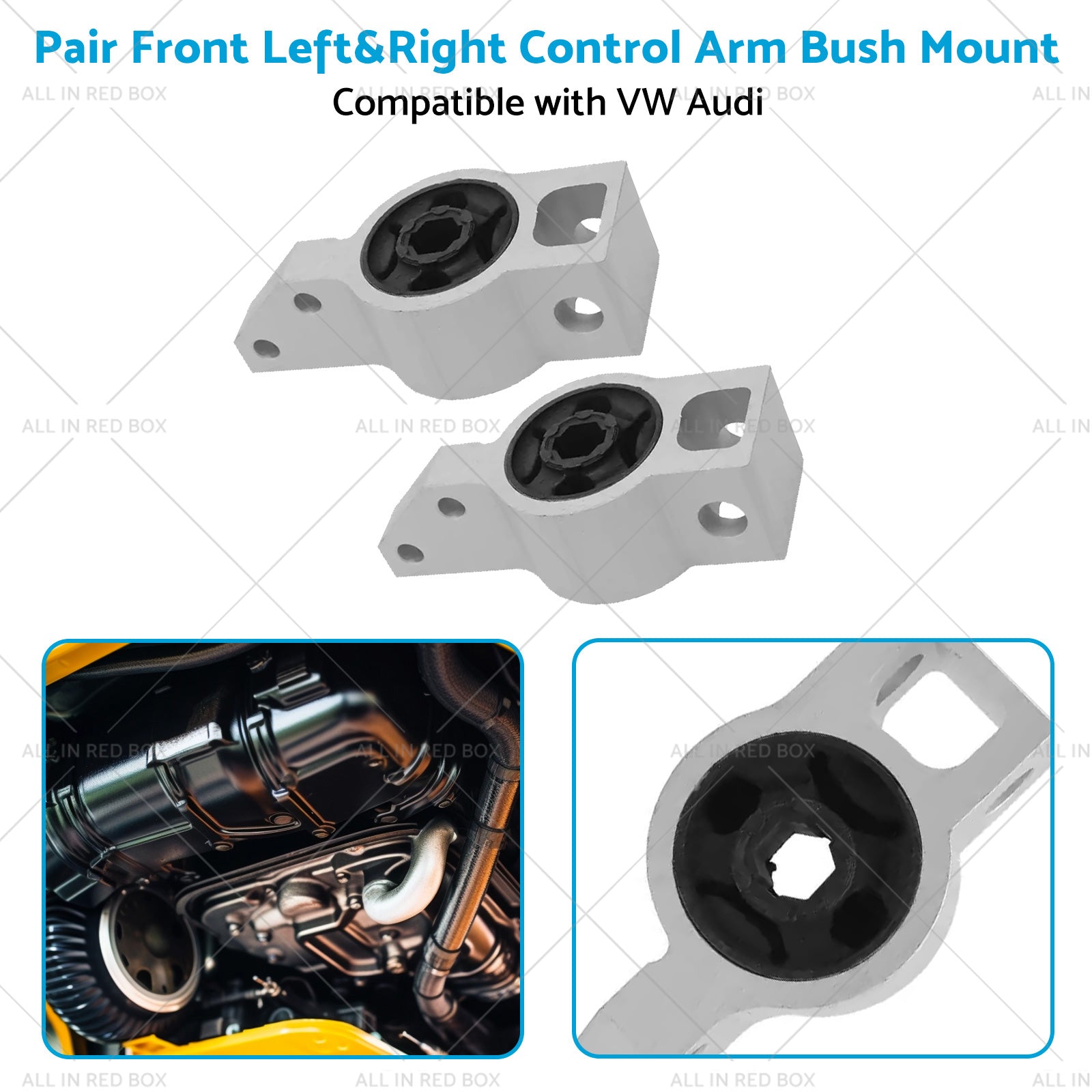 Pair Front Left and Right Control Arm Bush Mount Suitable for VW CADDY GOLF Audi-4