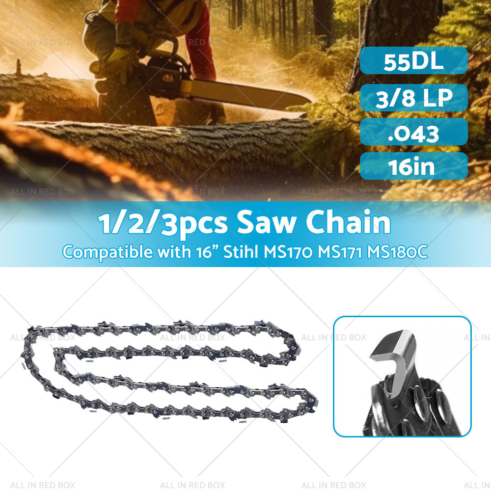 16 inch Chainsaw Saw Chain 55DL 3/8 LP 043 Suitable for Stihl MS170 MS171 MS180C-1
