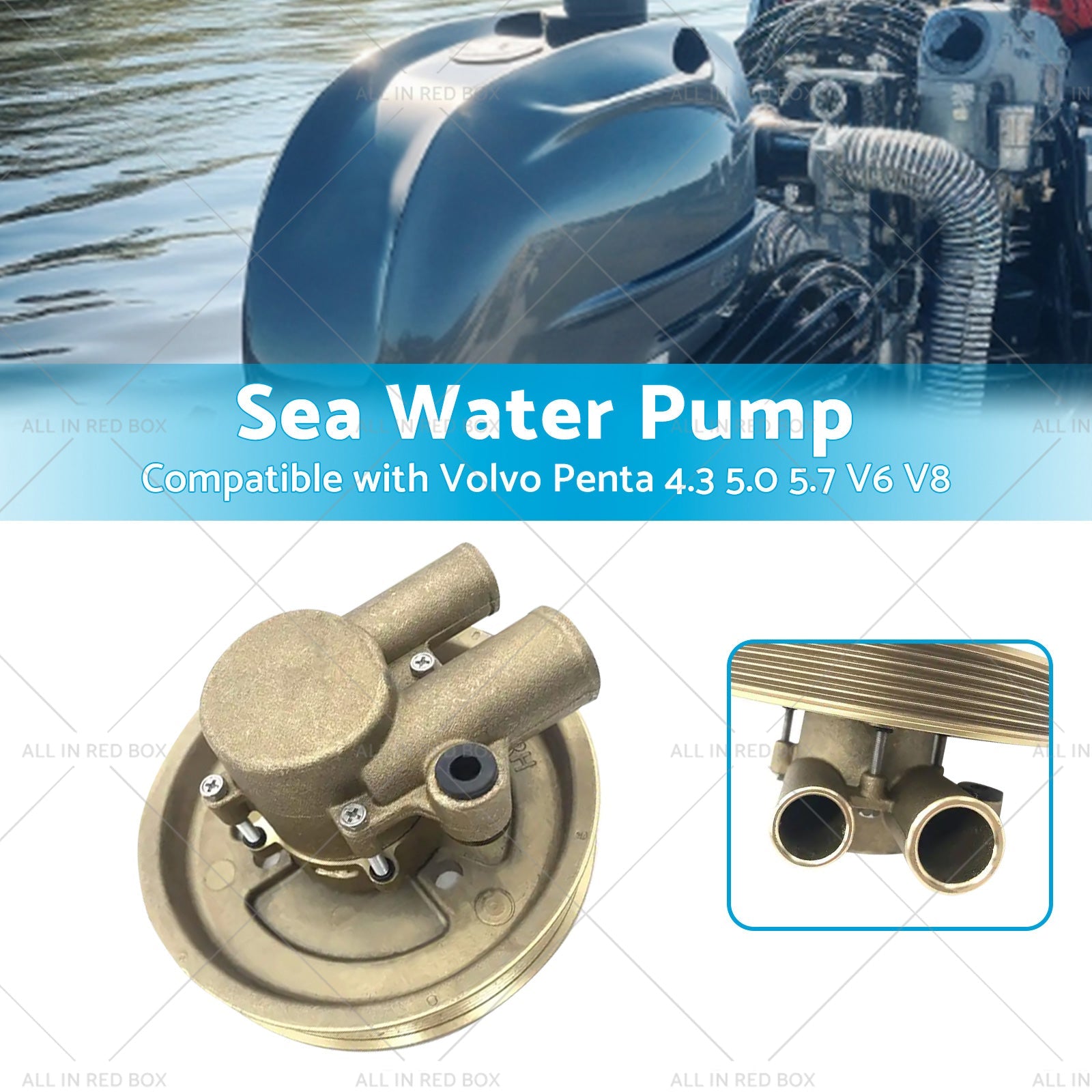 3812519 Raw Sea Impeller Water Pump For Volvo Penta 4. 3 5. 0 5. 7 V6 V8 21212799-2