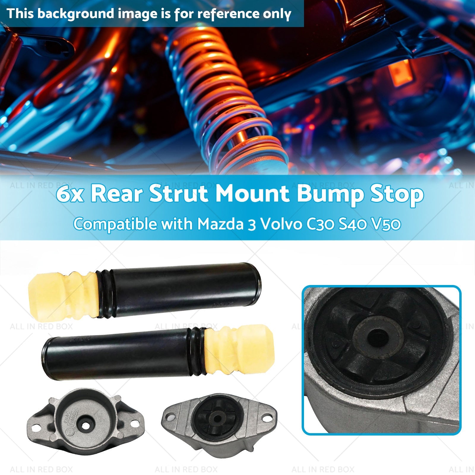6x Rear Strut Mount Bump Stop Suitable for Mazda 3 Volvo S40 C30 V50 MKC Escape-2