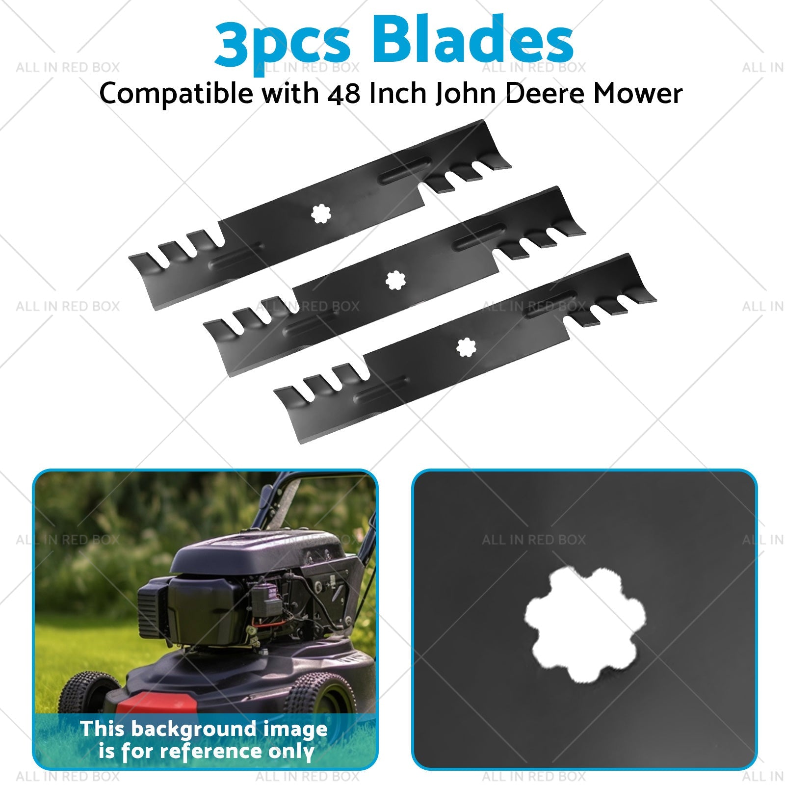Blade Set for 48 inch  John Deere Mower 155C LA130 LA140 Gx21784 Gx21786 GY20852-3