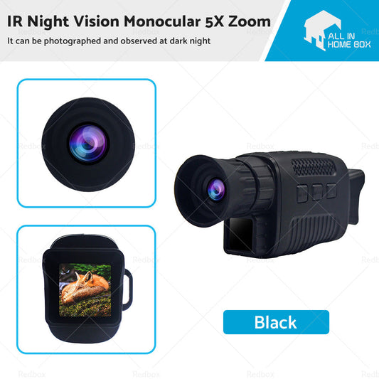 IR Night Vision Monocular 5X Zoom Telescope Digital Camera Hunting HD Video 1080-0
