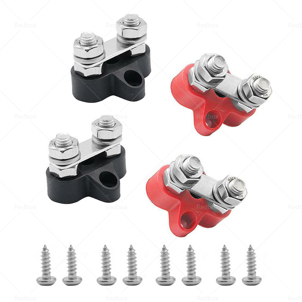 2x 5 or 16 inch  M8+M8 Bus Bar Terminal Blocks Negative Positive Distribution Stud-2