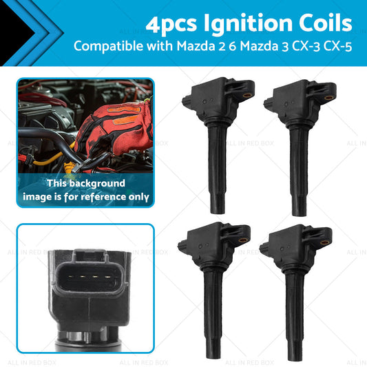 4x Ignition Coil Suitable for Mazda 2 6 Mazda 3 SP20 SP25 CX-3 CX-5 CX-9-0