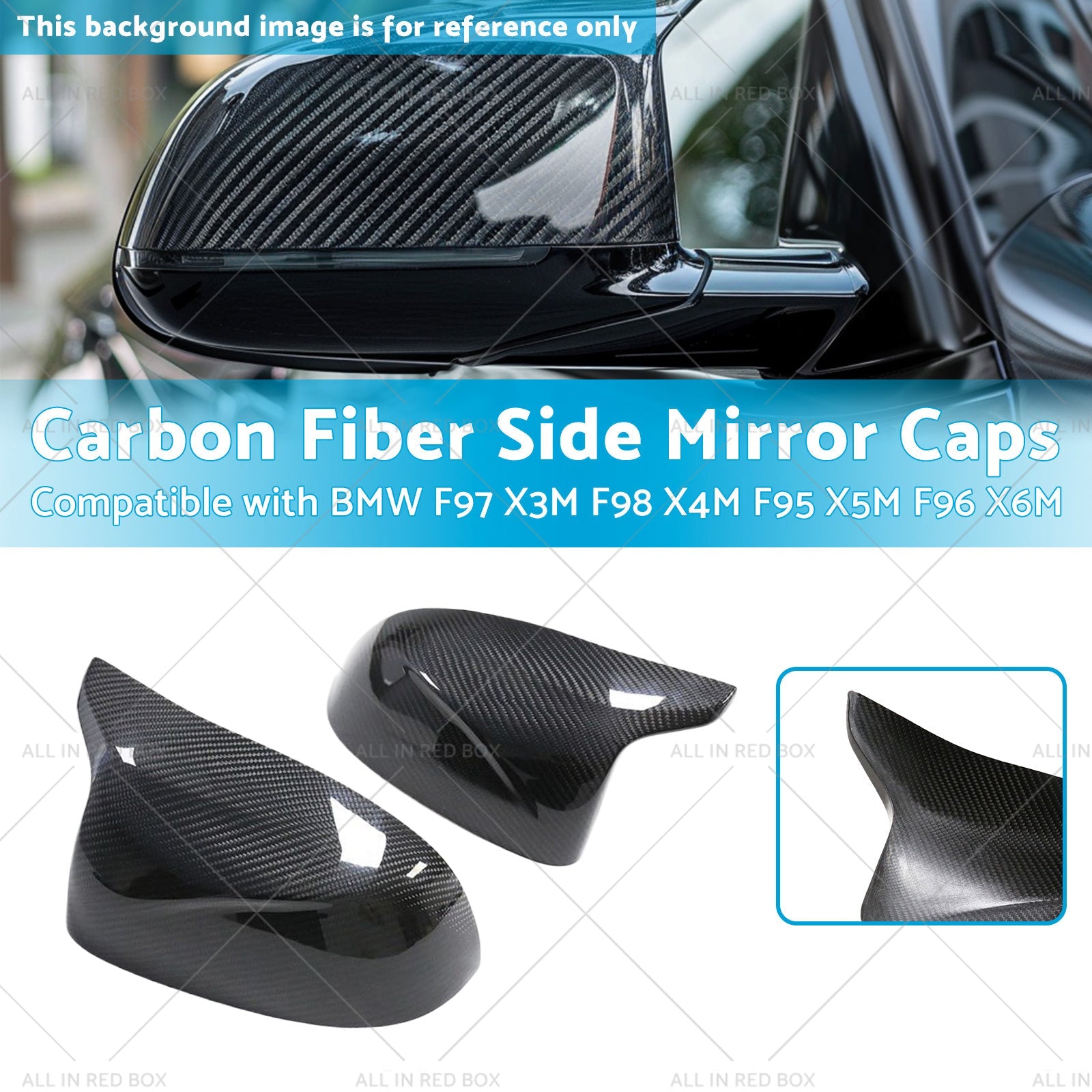 Carbon Fiber Side Mirror Caps Suitable for BMW X5M F96 X6M F97 X3M F98 X4M F95-2