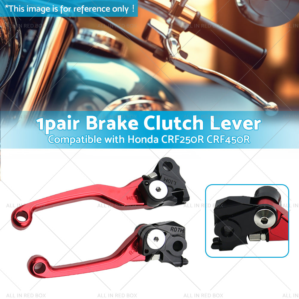 Pair Pivot Brake Clutch Lever Red Suitable For Honda CRF250R CRF450R 2007-2012-2