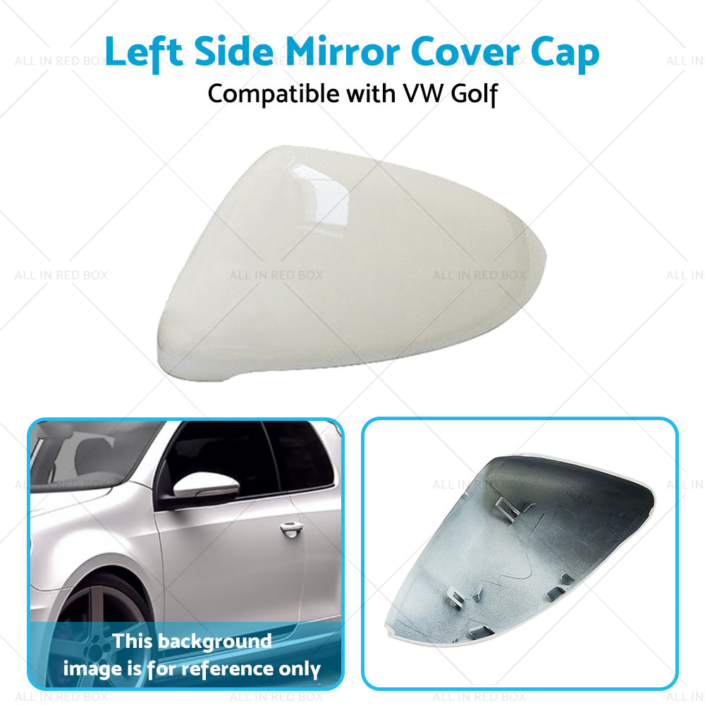 Left Mirror Cover Cap Housing Suitable for VW Golf MK7 MK7.5 13-on Pure White LH-4
