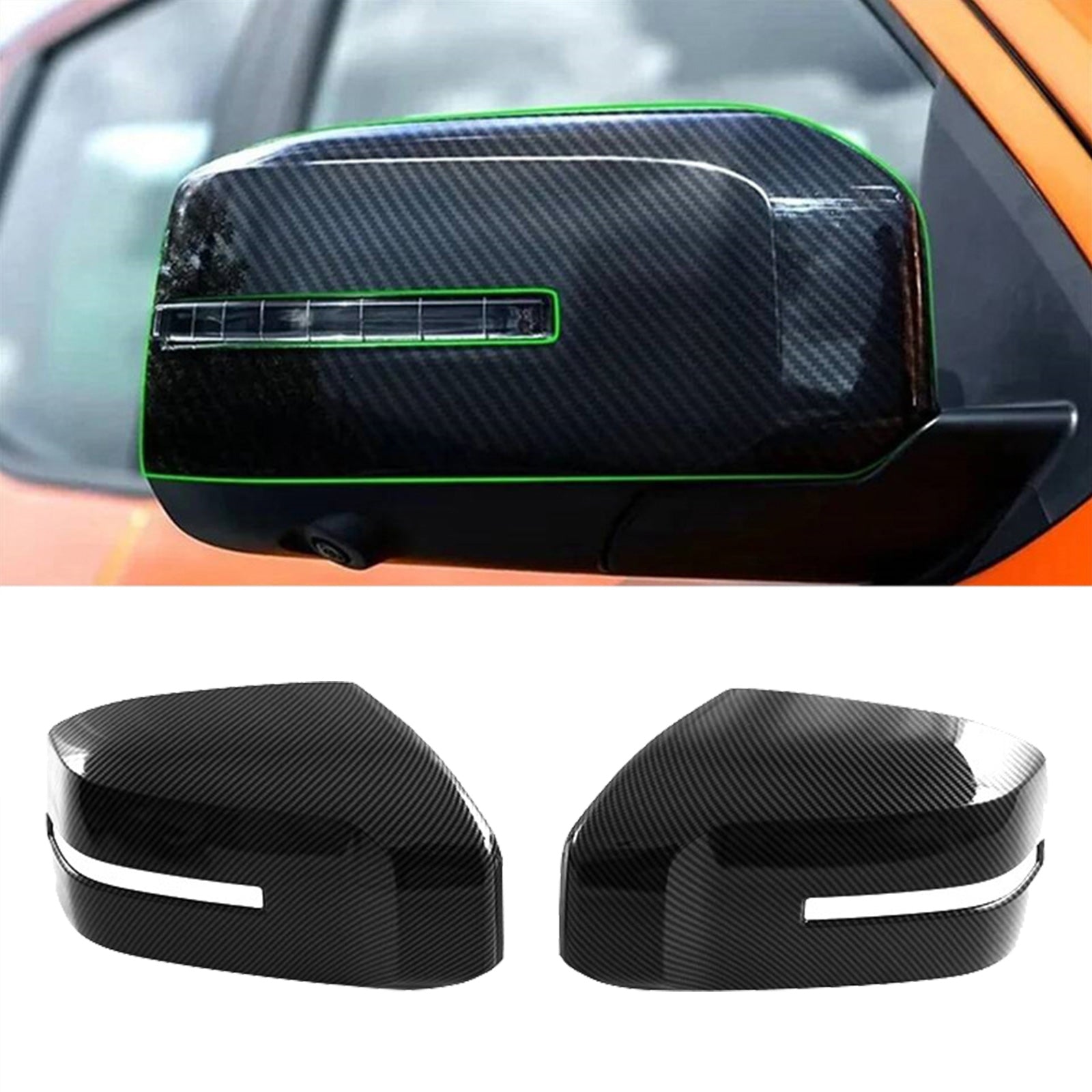 Side Mirror Cover Suitable For Mitsubishi Triton L200 23-25 ABS Carbon Fiber-4