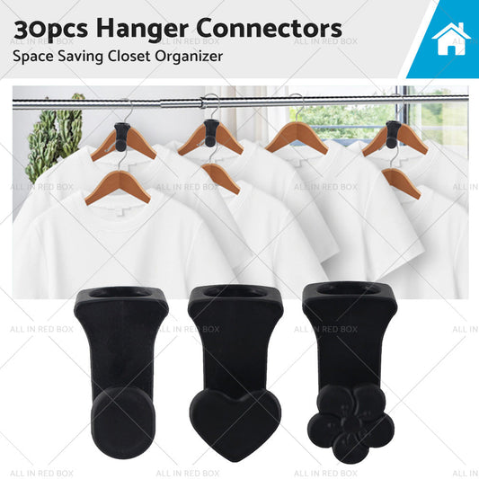 30PCS Closet Clothes Hanger Connector Hook Closet Space Organizer Space Saving-0