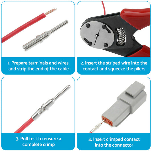 10x Deutsch DT2 Way Male and Female Pin Sets Electrical Connector Plug Waterproof-1