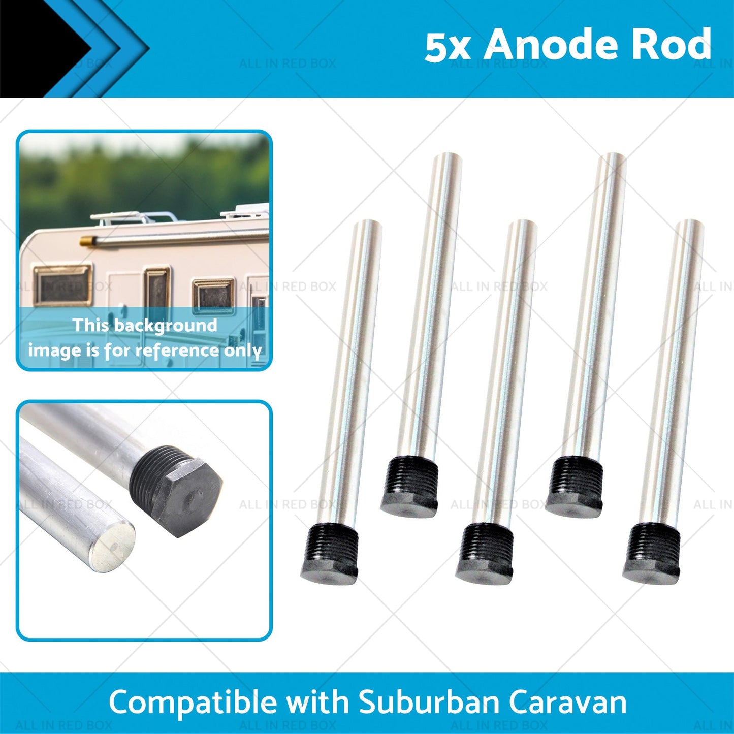 5x Anode Rods Suitable for Suburban Caravan Anodes SW6DEA Hot Water Service-1