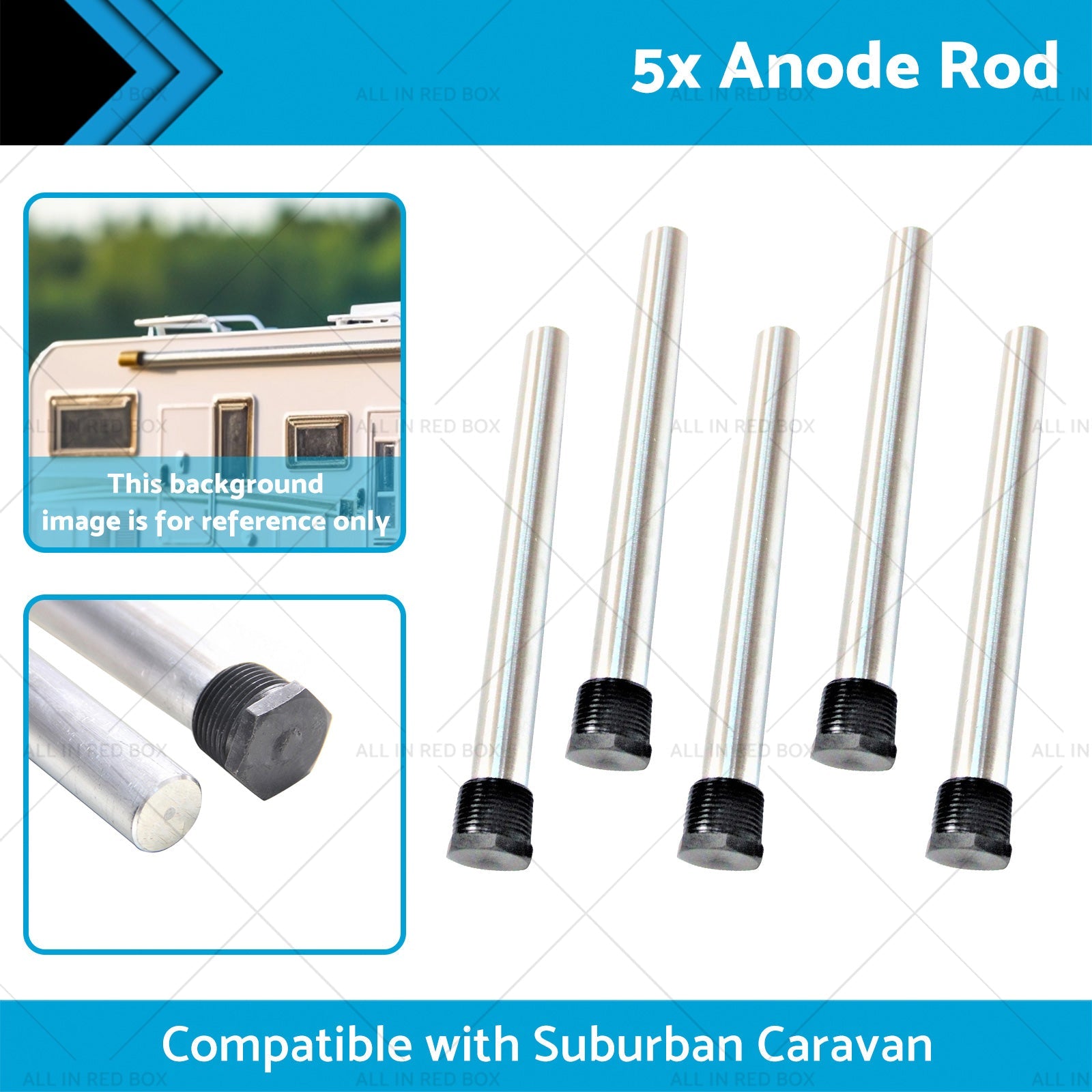 5x Anode Rods Suitable for Suburban Caravan Anodes SW6DEA Hot Water Service-1