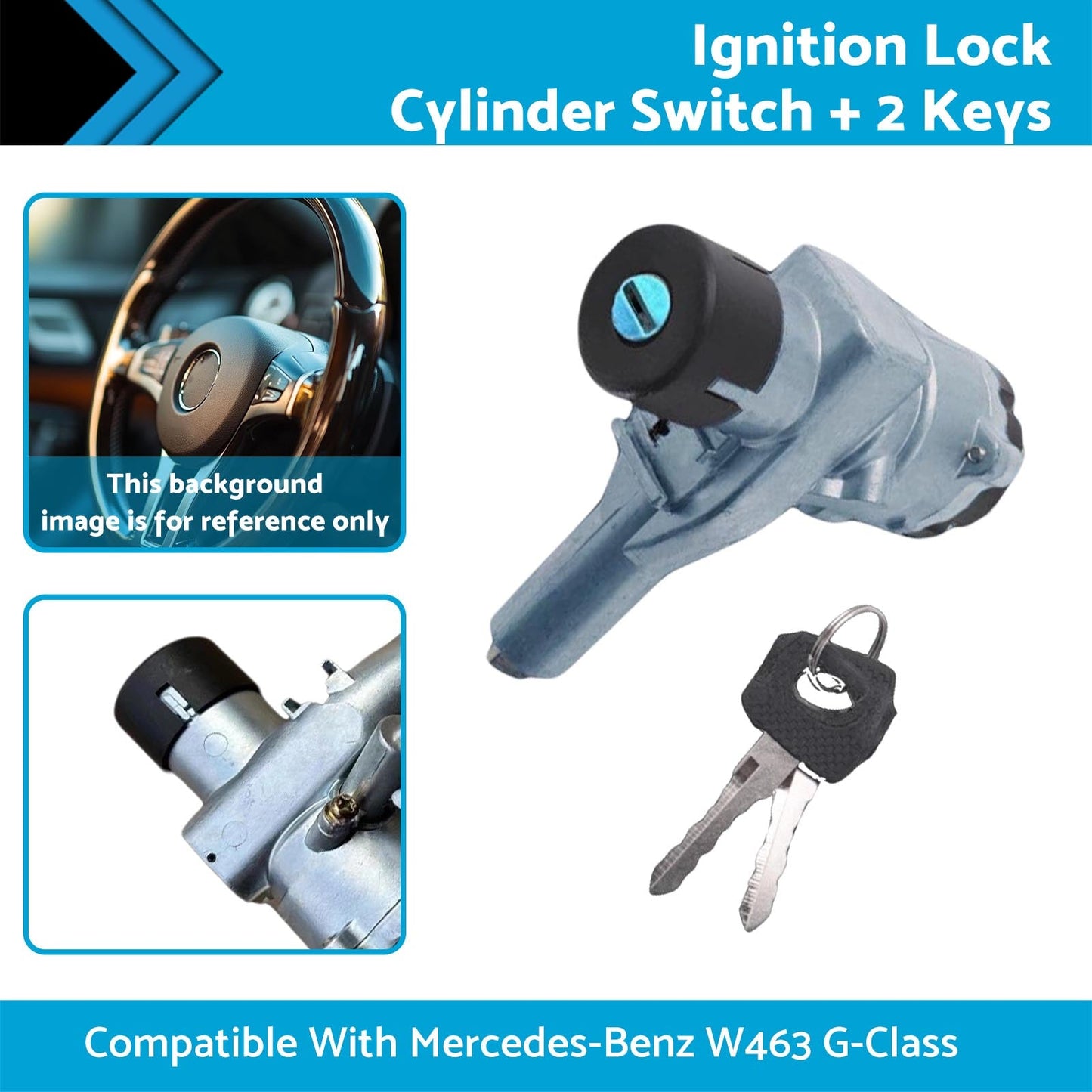 Ignition Lock Cylinder Switch + 2Keys Suitable For	 Benz W463 G-Class 0014621630-1