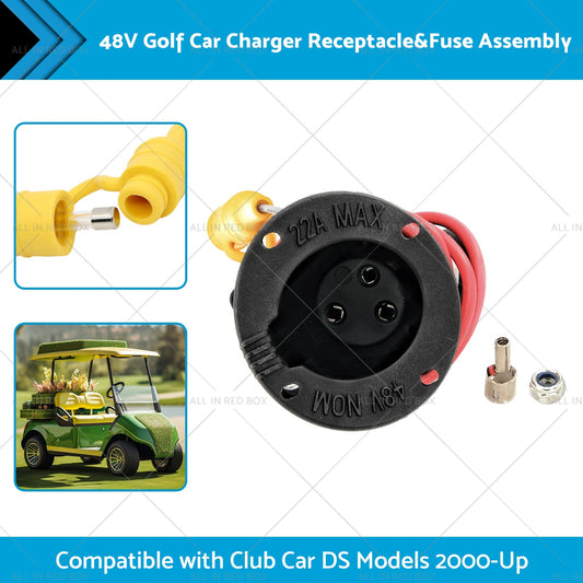 48V Golf Car Charger Receptacle and Fuse Assembly Suitable for Club Car DS 2000-Up-1